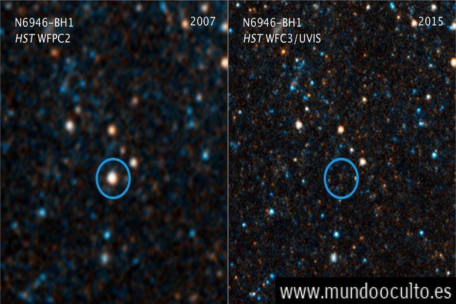 La estrella N6946-BH1, que estaba siendo observada por astr&oacute;nomos estadounidenses desde hace varios a&ntilde;os, ha desaparecido a pesar de que se esperaba que estallara es una supernova. (Foto: Mundo Oculto)&nbsp;