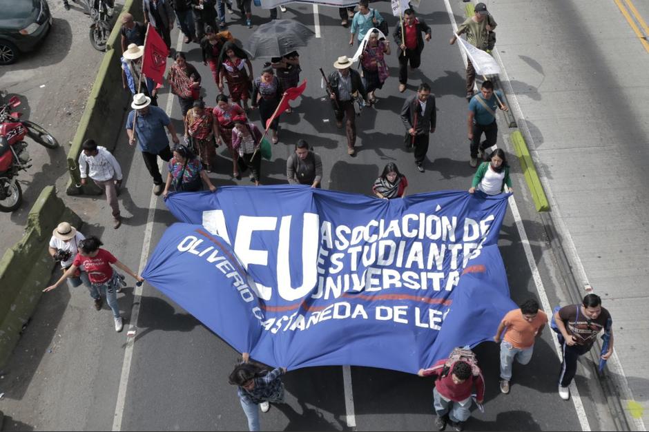 Campesinos de la Asamblea Nacional y Popular se sumaron a la marcha. (Foto: Alejandro Balán/Soy502)