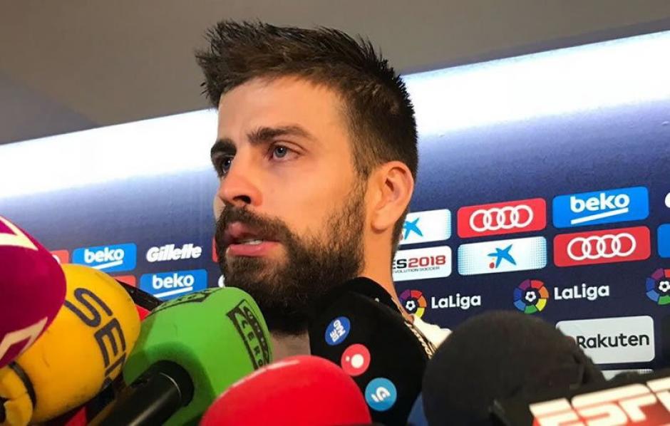 El zaguero del FC Barcelona Gerard Piqu&eacute; llora tras el partido Barcelona - Las Palmas. (Foto: Captura de video)