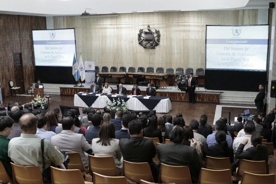 El Sistema de Consulta de Antejuicios fue presentado por los magistrados de la CSJ. (Foto: Alejandro Bal&aacute;n/Soy502)