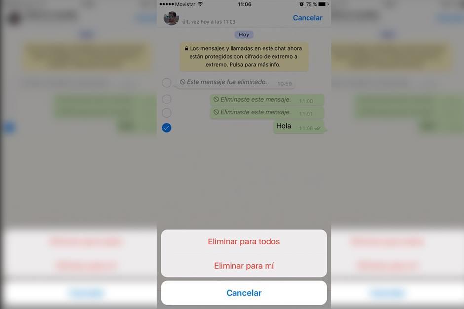 Los usuarios recibir&aacute;n una notificaci&oacute;n de que el mensaje fue borrado. (Foto: Soy502)