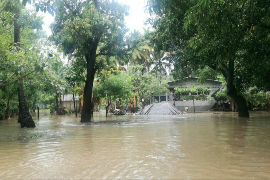 415 viviendas fueron afectadas por las fuertes lluvias que azotaron el fin de semana este municipio de Escuintla. (Foto: Conred)