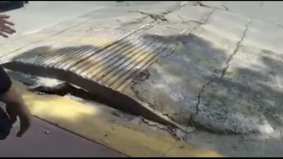 El reductor de velocidad dej&oacute; impresionadas a varias personas que observaron el fen&oacute;meno. (Captura YouTube)