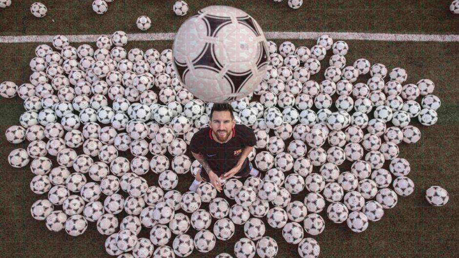 Messi particip&oacute; en una sesi&oacute;n de fotos para celebrar un r&eacute;cord personal. (Foto: Diario Sport)