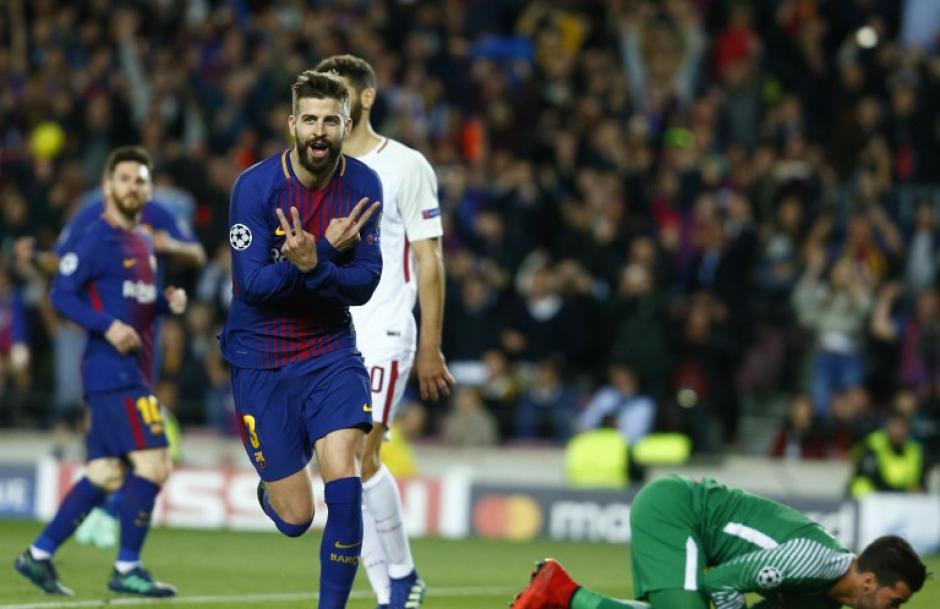 Gerard Piqu&eacute; anot&oacute; el tercer gol para el FC Barcelona. (Foto: AFP)