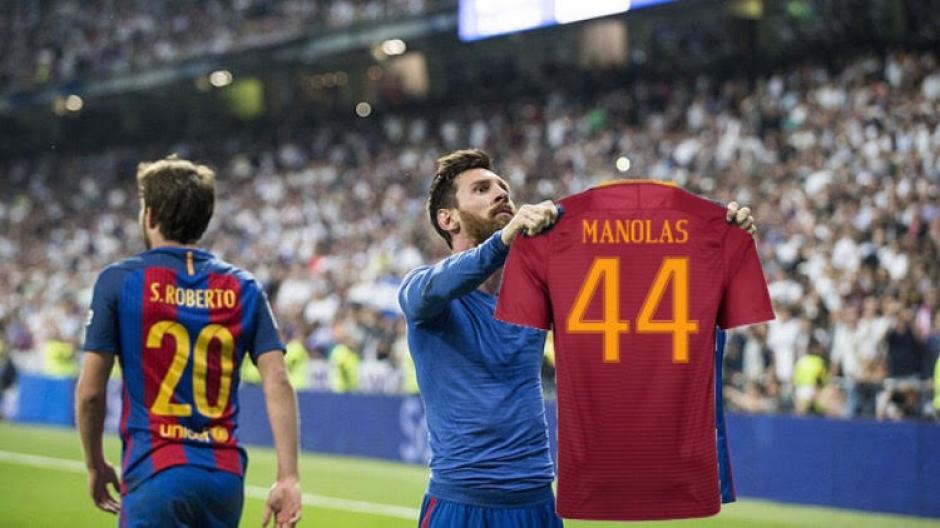 Messi luce la camiseta de Manolas. (Foto: Ok Diario)