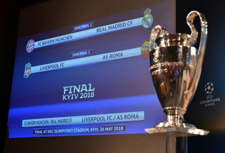 Roma enfrentar&aacute; al Liverpool y el Bayern Munich al Real Madrid en las semifinales de la Champions. (Foto: AFP)