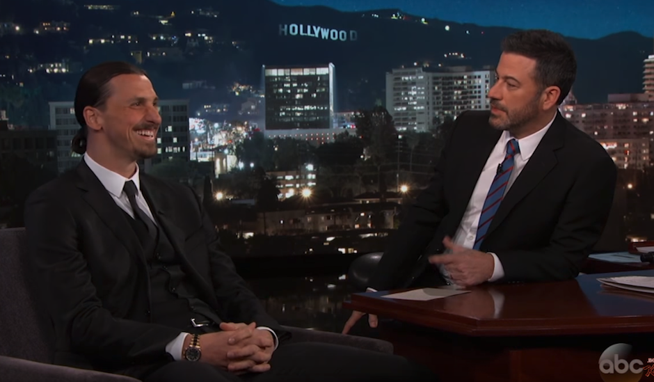 Zlatan Ibrahimovic se presentó al programa de Jimmy Kimmel. (Foto: captura de video)