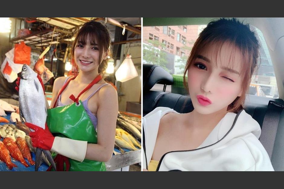 Liu Pengpeng, fue bautizada en las redes sociales como la vendedora de pescado m&aacute;s sexy de Tayw&aacute;n. (Foto: Instagram)