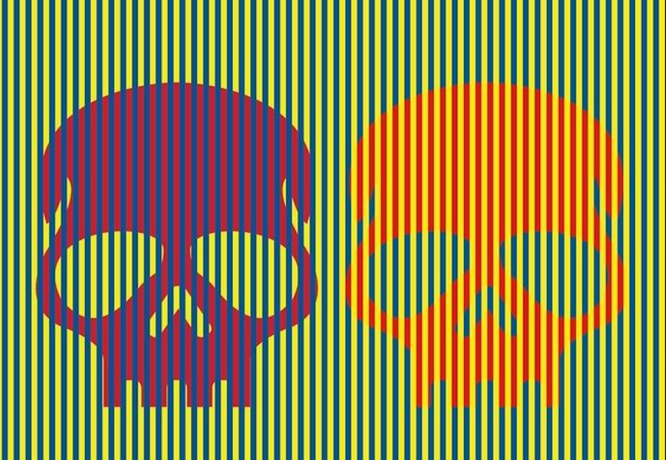 Estas calaveras tienen el mismo color y no es el que aparenta. (Foto: captura)&nbsp;