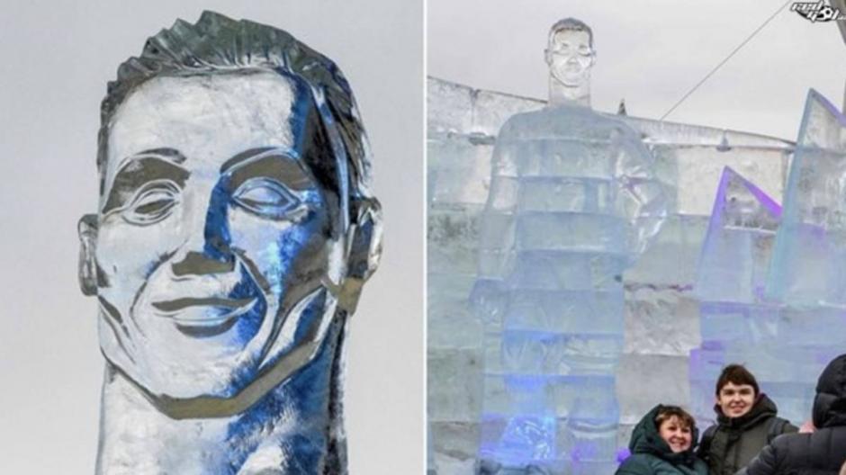 Los fans de CR7 no est&aacute;n muy convencidos con la estatua de hielo en Rusia. (Foto: AS)