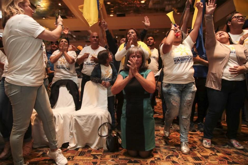 Los simpatizantes de Fabricio Alvarado celebraron la victoria. (Foto: AFP)&nbsp;