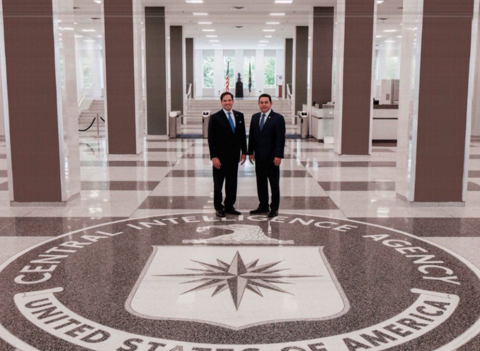 Jimmy Morales y Marco Rubio se reunieron el pasado septiembre en la CIA. (Foto: Gobierno)