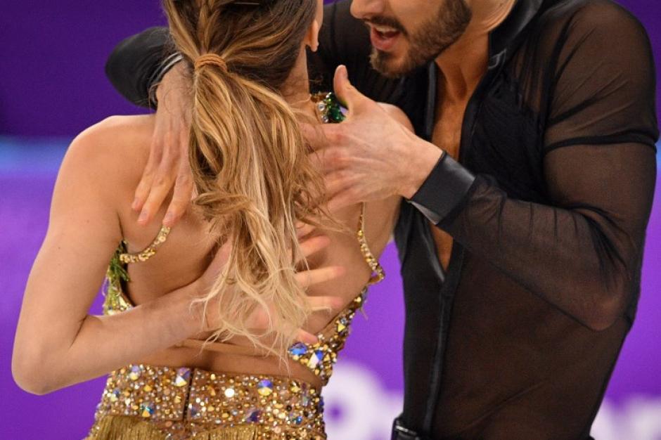 Gabriella Papadakis y Guillaume Cizeron, en el programa corto. (Foto: AFP)&nbsp;