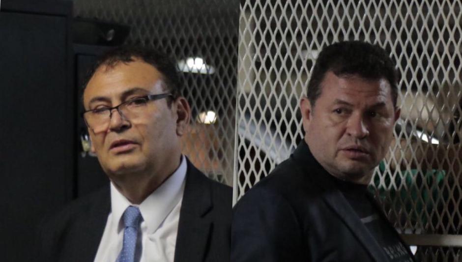 Eddy Orellana y Roberto L&oacute;pez Villatoro quedaron en prisi&oacute;n provisional este 23 de febrero. (Fotos: Alejandro Bal&aacute;n/Soy502)