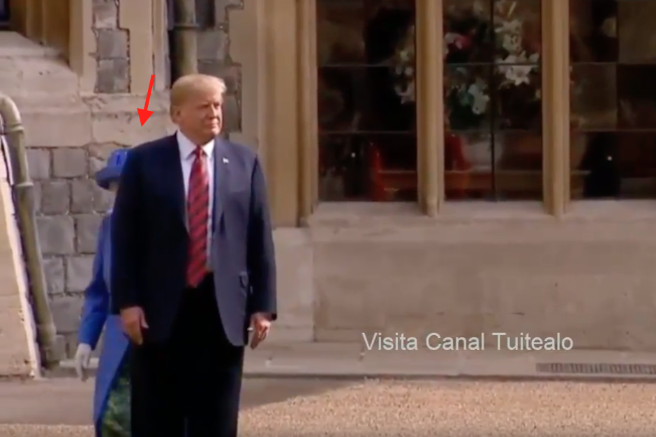 Trump y su esposa Melania est&aacute;n de visita oficial en Inglaterra en donde se reunieron con la reina Isabel II. (Imagen: captura de pantalla)