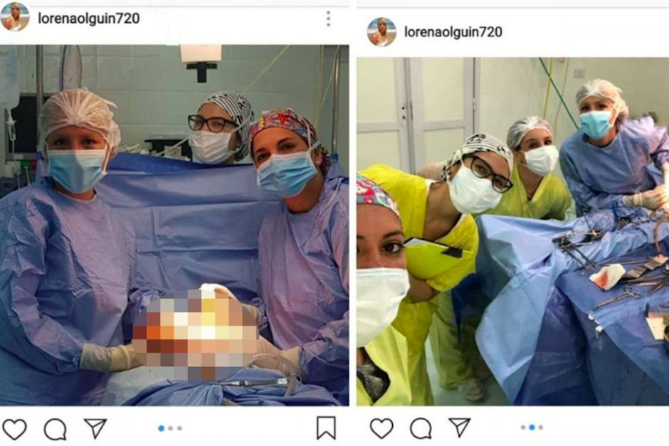 Las selfies fueron subidas a la cuenta de Instagram de una de las cirujanas. (Foto: Clar&iacute;n)