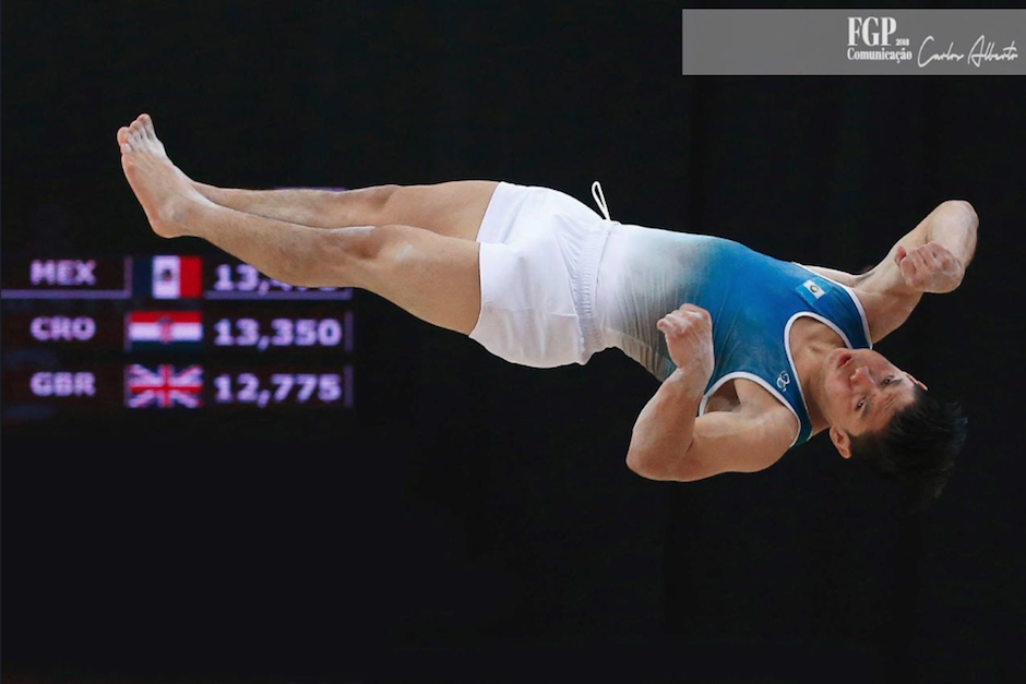 El gimnasta guatemalteco obtuvo medalla de plata este domingo en Portugal. (Foto: Comit&eacute; Ol&iacute;mpico Guatemalteco)