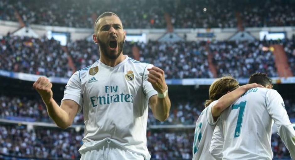 As&iacute; fue la celebraci&oacute;n de Karim Benzema en la segunda anotaci&oacute;n del Real Madrid. (Foto: AFP)