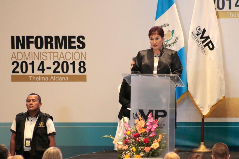 La fiscal general, Thelma Aldana, termina funciones el 17 de mayo, estuvo al frente del MP desde mayo de 2014. (Foto: Alejandro Bal&aacute;n/Soy502)&nbsp;