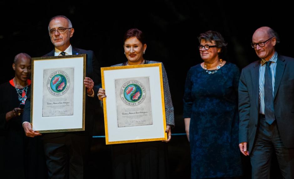 La exfiscal del MP y el jefe de la CICIG recibieron este reconocimiento por su lucha anticorrupci&oacute;n. (Foto: Right Livelihood Award)