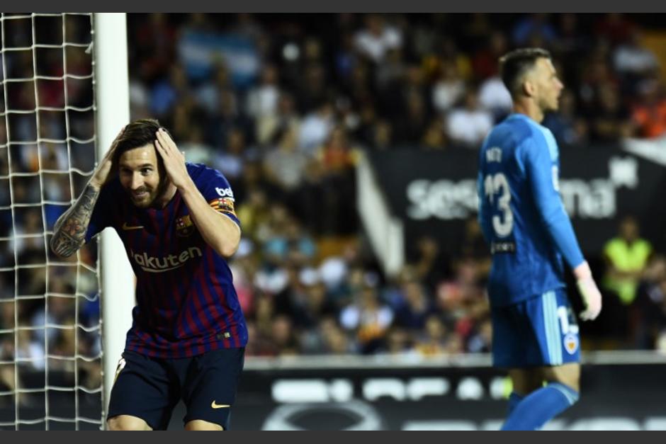 El astro argentino rescató el empate momentáneo ante el Valencia. (Foto: AFP)&nbsp;