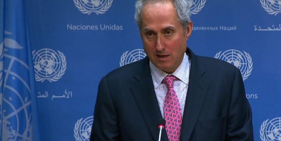 El portavoz de la ONU,&nbsp;Stéphane Dujarric, habla la decisión de no renovar visas a personal de la CICIG. (Foto: Primicias.com)