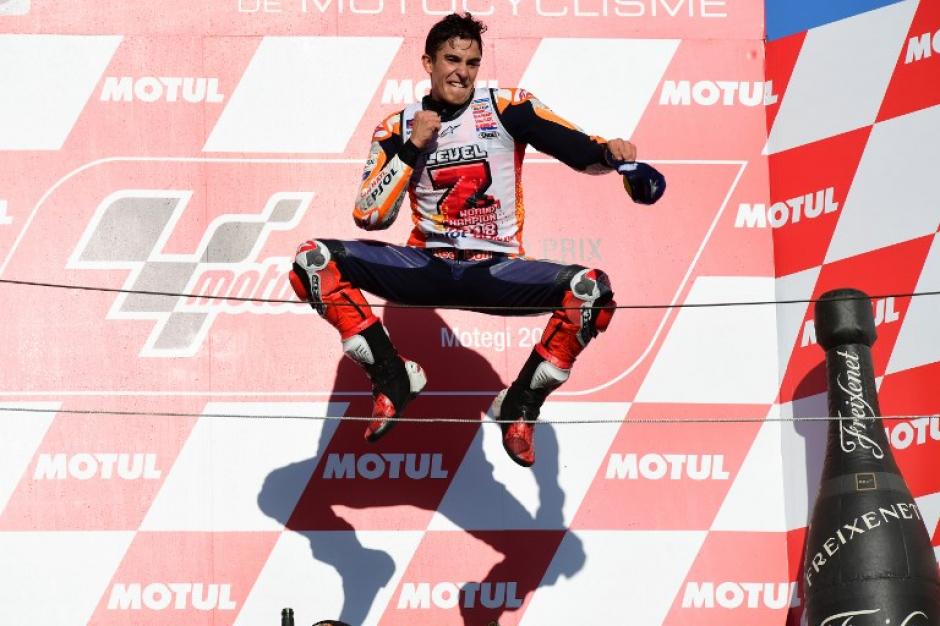 Así fue el efusivo festejo del español Marc Márquez. (Foto: AFP)