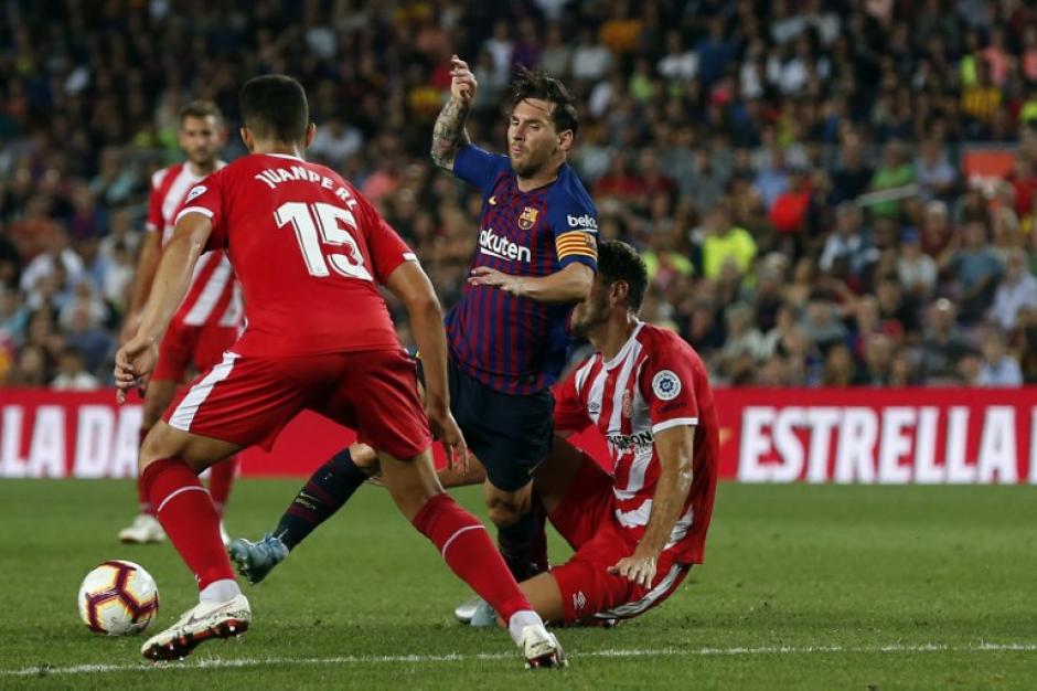 Messi estuvo bien marcado por los jugadores del Girona. (Foto: AFP)