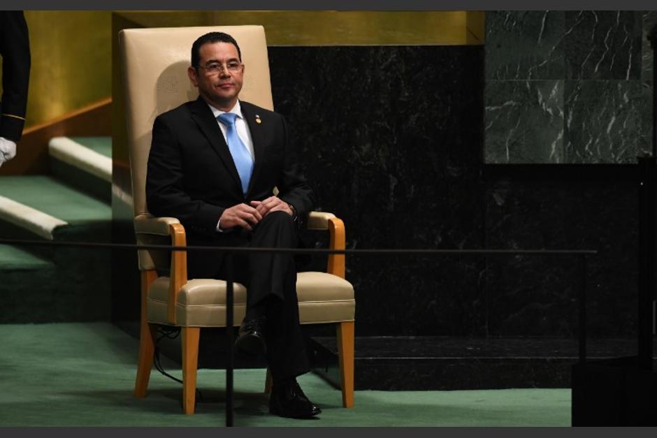 Jimmy Morales mencionó en su discurso varias afirmaciones bastante cuestionables. (Foto: AFP)