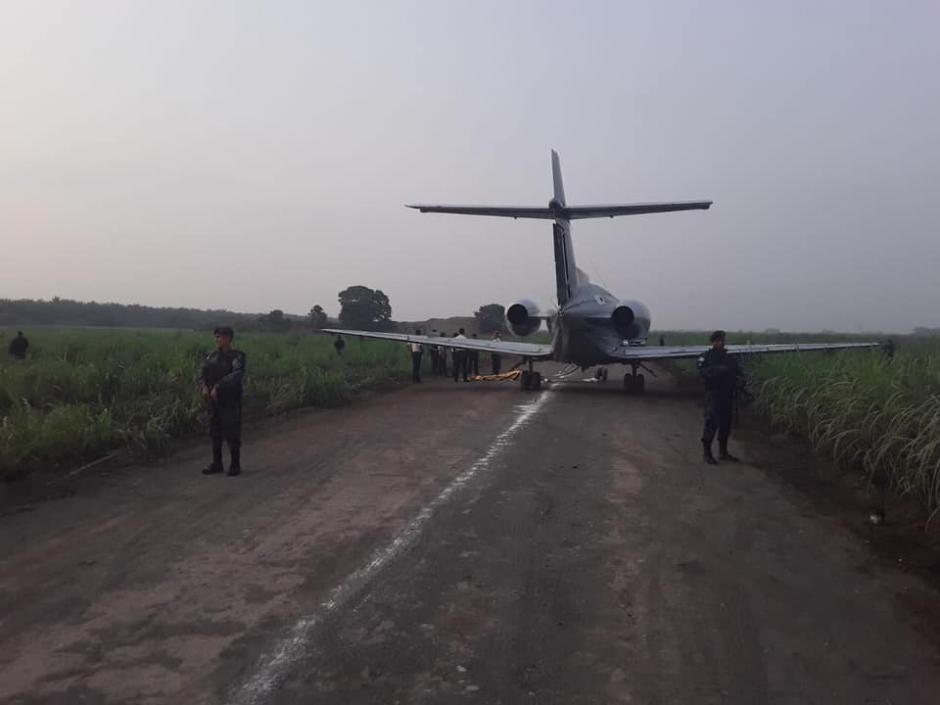 El jet fue ubicado en un sector de Sipacate en Escuintla. (Foto: Ej&eacute;rcito de Guatemala)&nbsp;