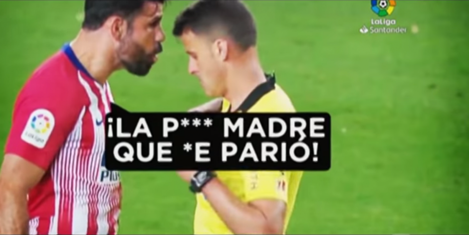 Lo que no se vio de la expulsi&oacute;n de Diego Costa. (foto: captura video)&nbsp;