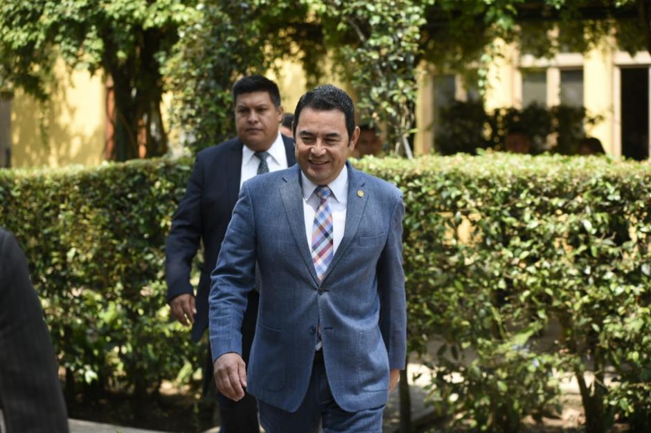 El presidente Jimmy Morales habló sobre la reunión que sostuvo con Mario Estrada. (Foto: Wilder López/Soy502)
