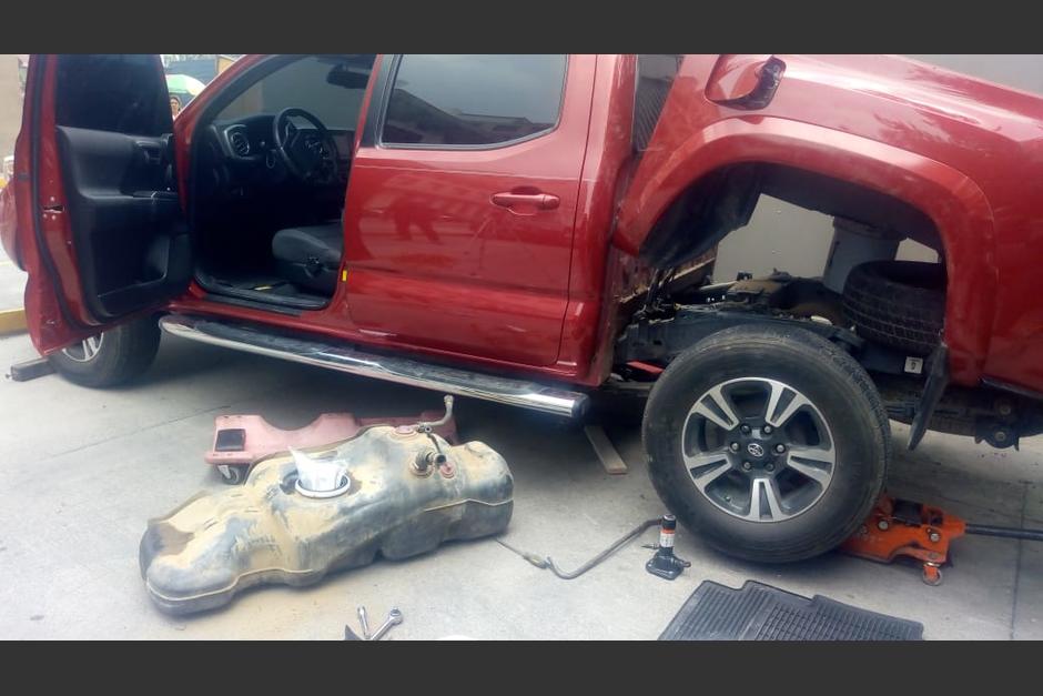 El MP localiz&oacute; una fuerte suma de dinero dentro de un tanque de gasolina de un veh&iacute;culo retenido. (Foto: MP)