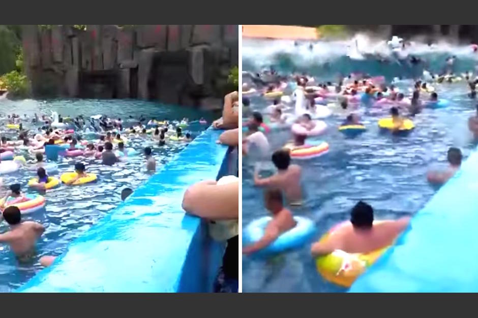 Una falla mec&aacute;nica provoc&oacute; una ola gigante en una piscina. (Foto: Twitter)