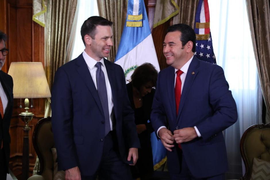 El presidente Jimmy Morales se reuni&oacute; con el secretario interino de Seguridad Nacional de EE.UU., Kevin McAleenan. (Foto: Gobierno)