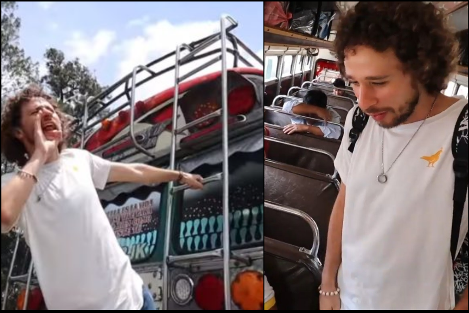 El mexicano qued&oacute; impresionado con el transporte extraurbano del pa&iacute;s. (Fotomontaje: Erivan Campos /Soy 502)