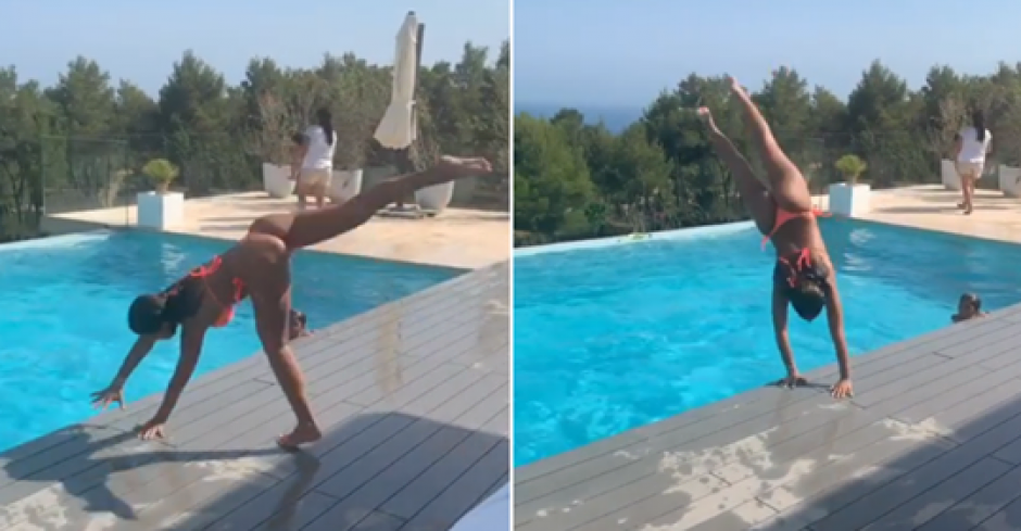 El video de la sexy zambullida de Antonela Rocuzzo que rompe Instagram. (Foto: Captura de video)