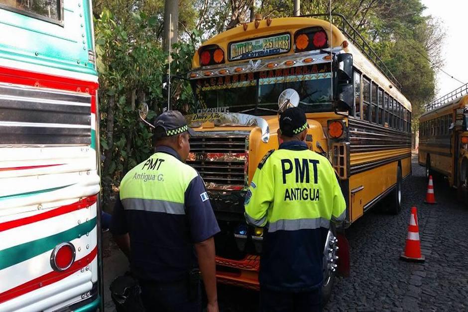 El primer lugar lo ocupa una calle cercana a la capilla del Colegio Santa Familia con 352 cepos (Foto: PMT Antigua)