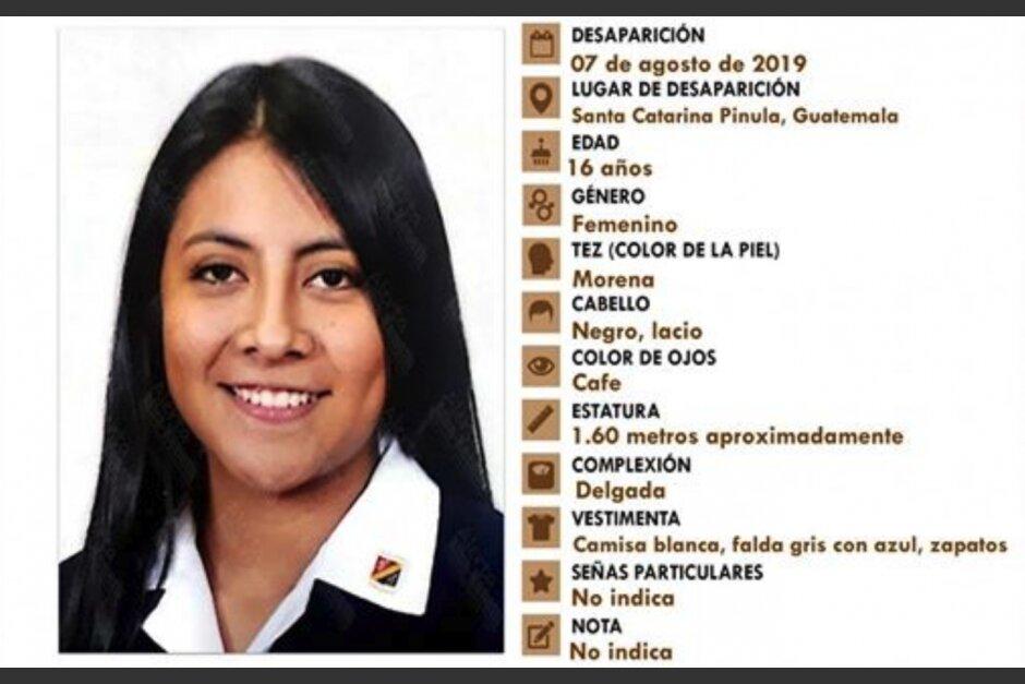 Aparece estudiante que ya no fue vista luego de bajarse del bus escolar. (Foto: Alerta Alba Kenneth)