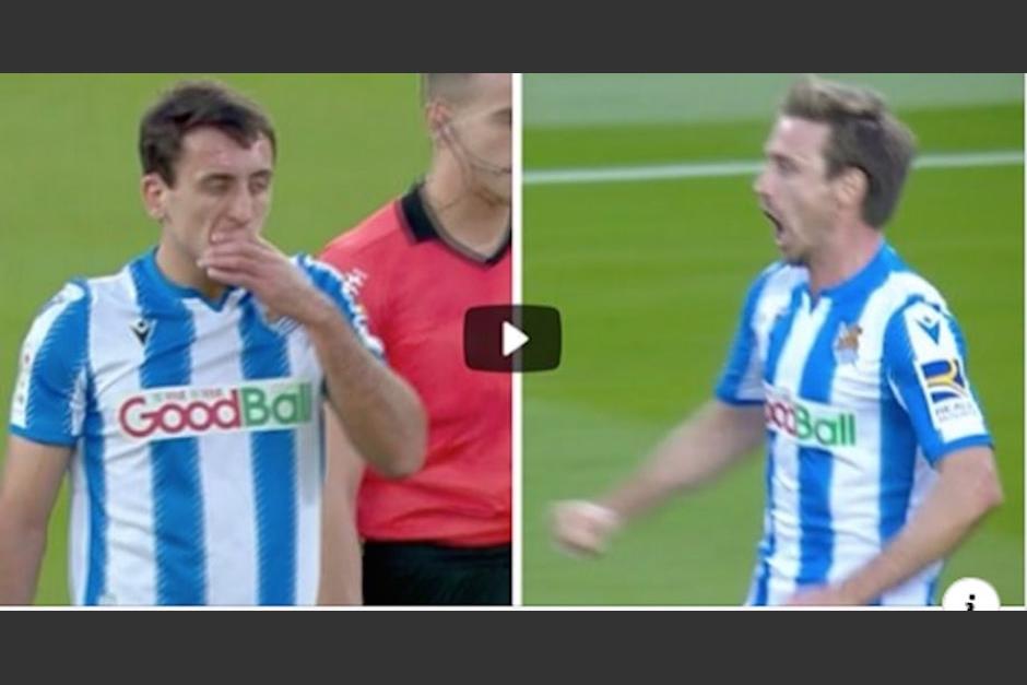 Nacho y Oryazabal tuvieron un sangriento festejo en el partido ante el Barcelona. (Foto: Captura de video)