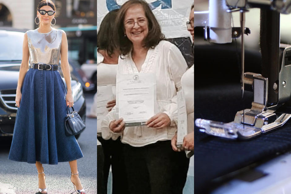 Lorena se acaba de graduar de costurera y su hijo promueve sus creaciones Twitter. (Fotos: Twitter/Pxhere)