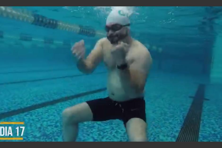 El alcalde de Mixco, Neto Bran, contin&uacute;a su entrenamiento. (Foto: captura pantalla)&nbsp;