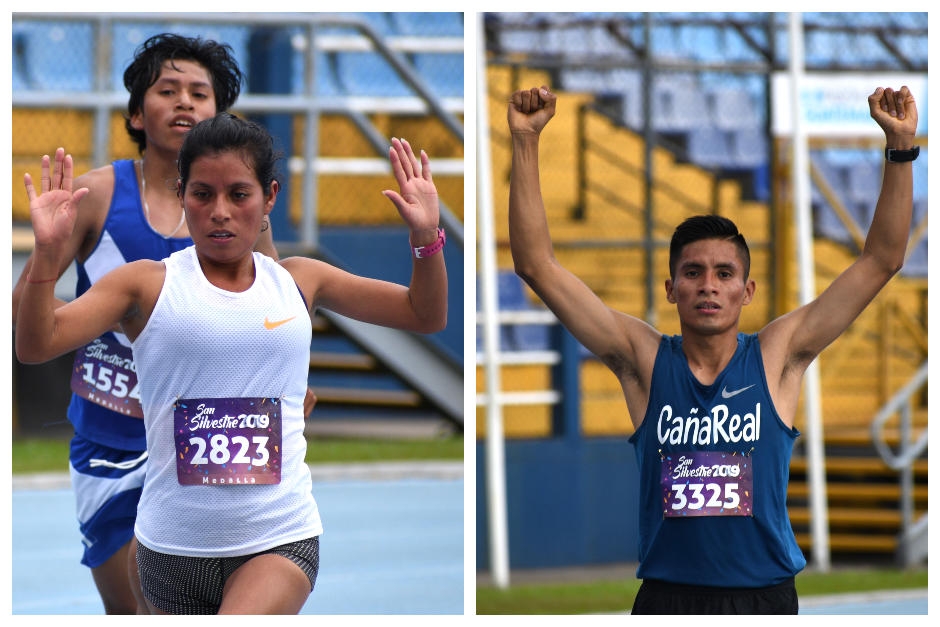 Marlin Chalí y Mario Pacay ganaron la Carrera San Silvestre 2019. (Fotos: Rudy Martínez/Soy502)
