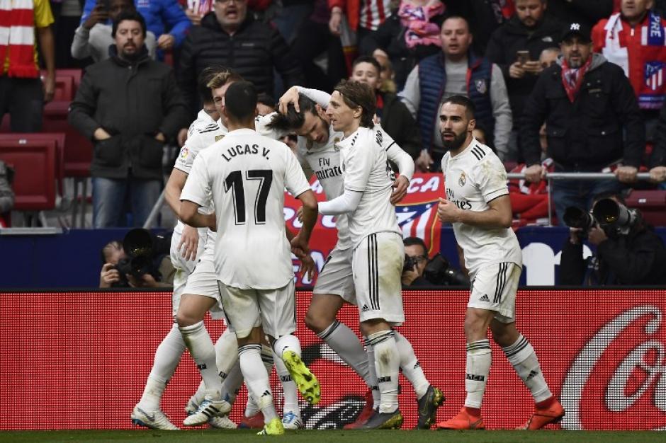El Real Madrid festejó en el Wanda Metropolitano. (Foto: AFP)