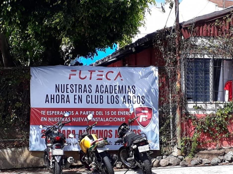Futeca anuncia como "sus nuevas instalaciones" el recinto del Club Los Arcos de la Usac. (Foto: Redes sociales)