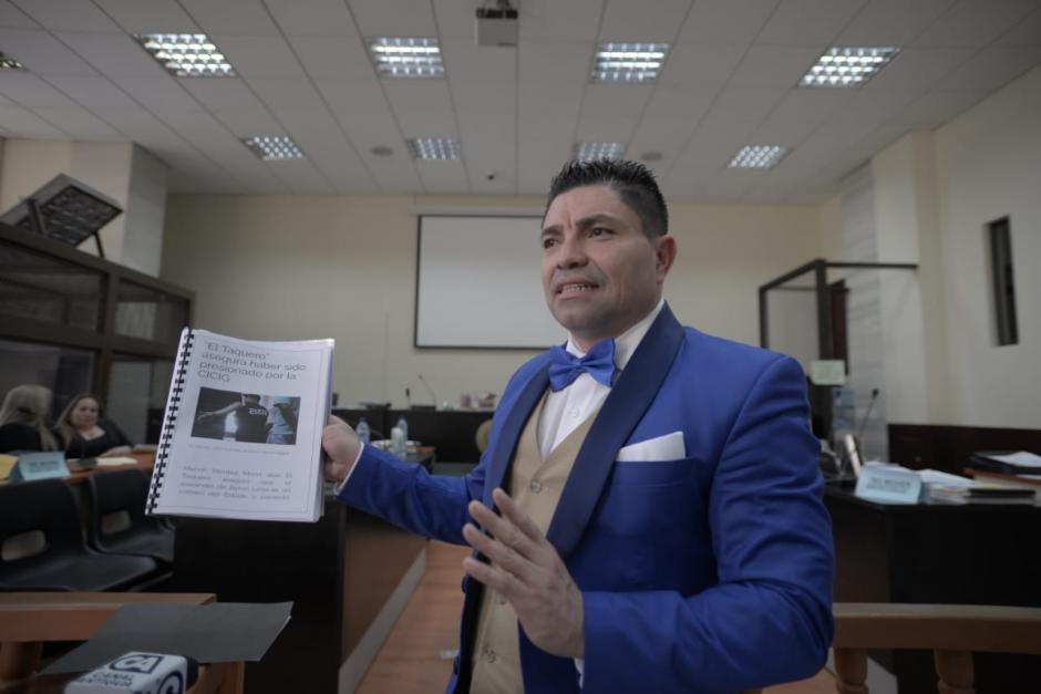 Marvin Montiel Marín alias "El Taquero" declaró ante los medios de comunicación. (Foto: Wilder López/Soy502)
