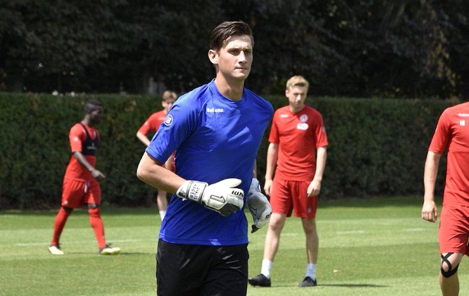 El portero guatemalteco Nicholas Hagen durante un entrenamiento del Kortrijk. (Foto: KV Kortrijk)