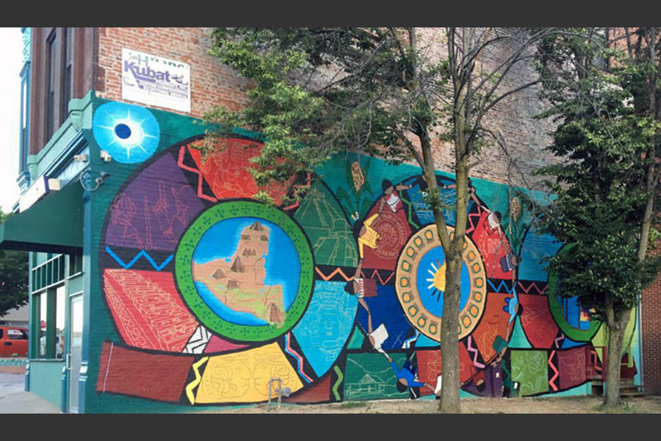 Un mural de las culturas de Guatemala fue realizado en Nebraska, Estados Unidos. (Foto: A Midsummer's Mural)