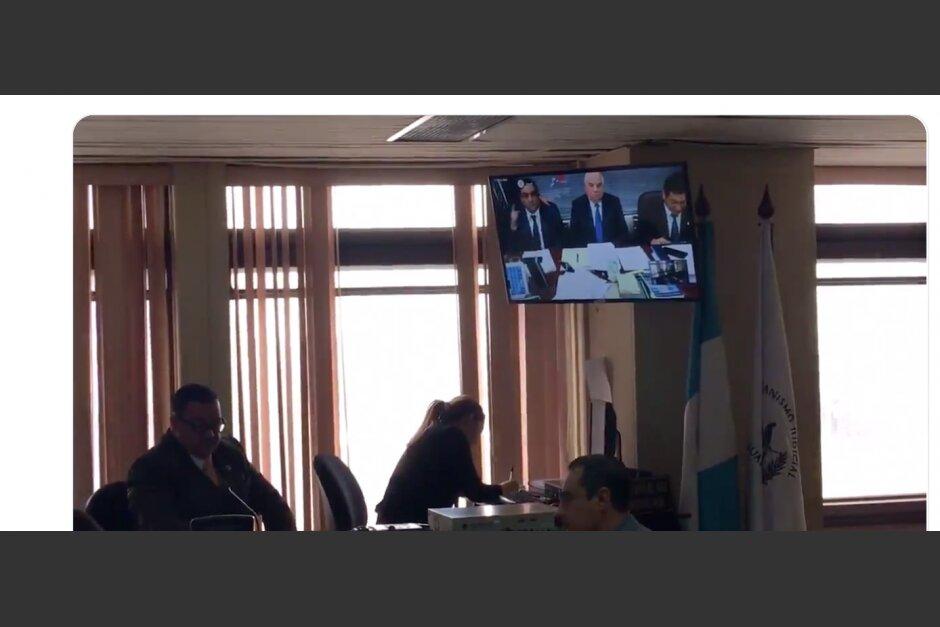 Jorge Serrano Elías declara a través de videoconferencia. (Foto: Jesús Alfonso/Soy502)&nbsp;